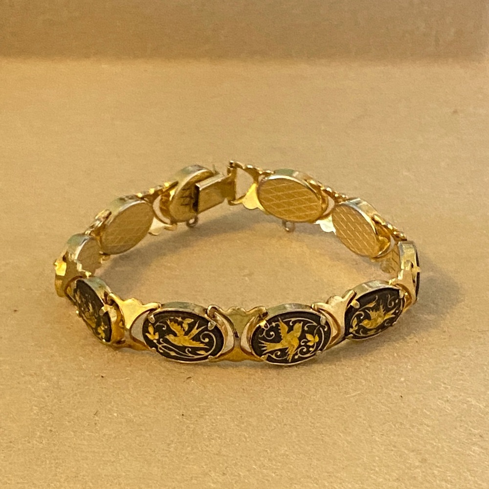 Damascene Goldtone Bracelet